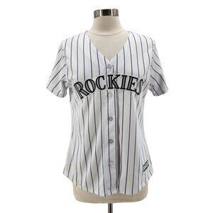 Majestic Colorado Rockies Womens Large Jersey Troy Tulowitzki Letter Patches